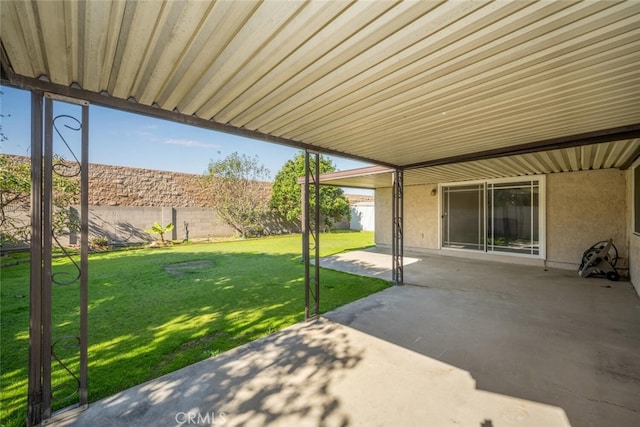 view of patio featuring a fenced backyard