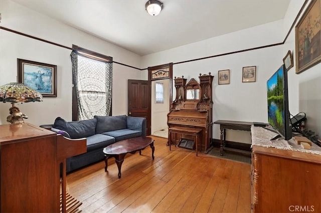 living area with light wood finished floors