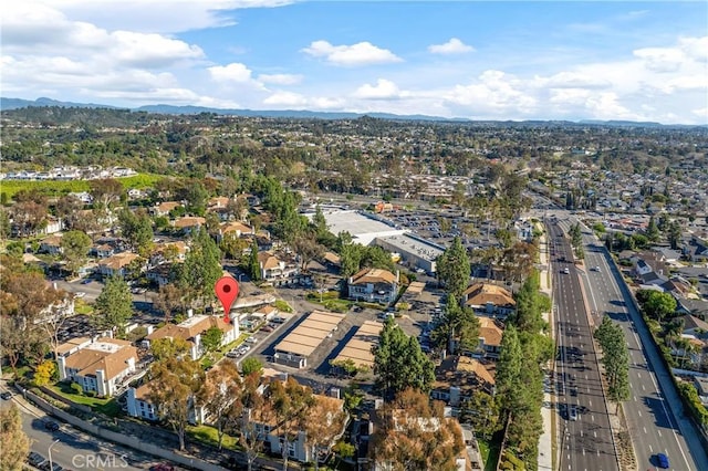 birds eye view of property featuring a residential view and a mountain view