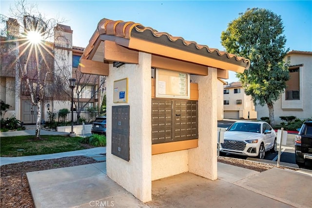 view of community featuring mail area