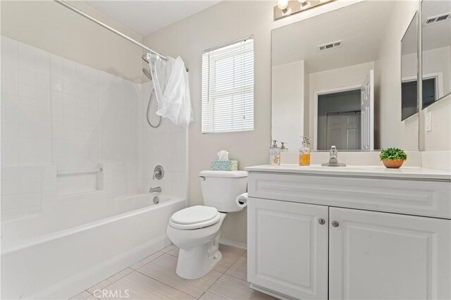1339 Castledale St, Riverside, CA 92501 - bathroom featuring visible vents, tile patterned flooring, toilet, and vanity