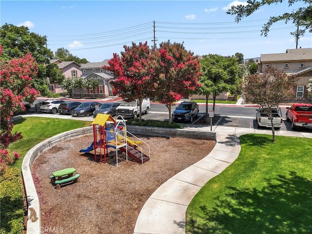 exterior space featuring playground community