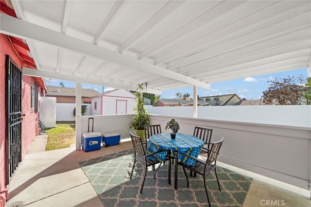 view of patio with outdoor dining space