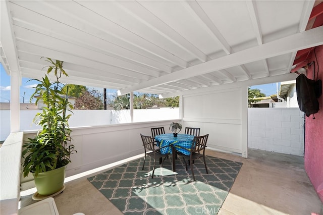 view of patio / terrace with fence and outdoor dining space