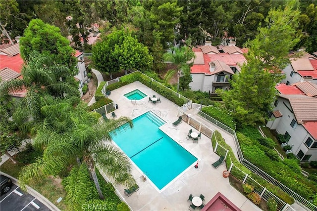 22809 Hilton Head Dr Unit 14, Diamond Bar, CA 91765 - bird's eye view of a pool