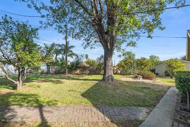 view of yard with fence