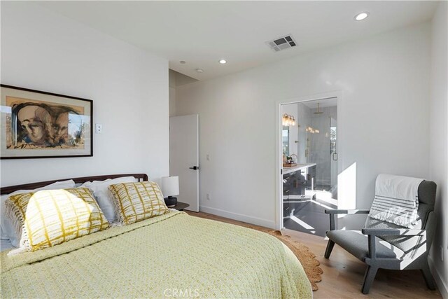 1903 N Stoke Ln, Los Angeles, CA 90068 - bedroom with recessed lighting, light wood-type flooring, and baseboards