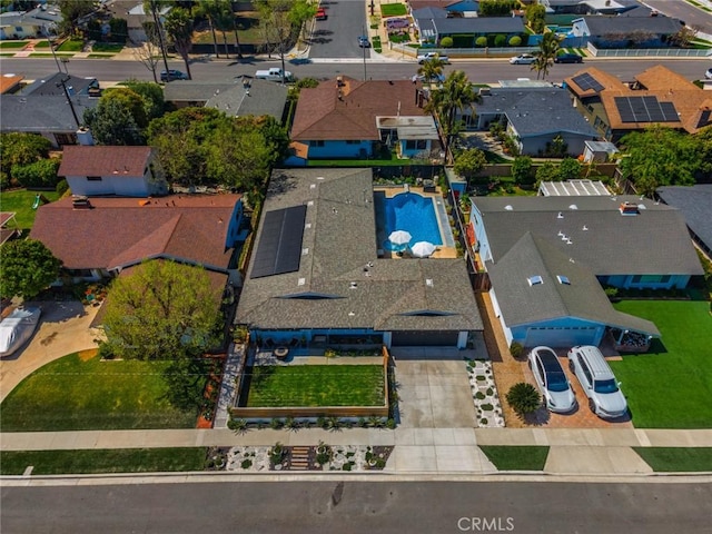 aerial view featuring a residential view