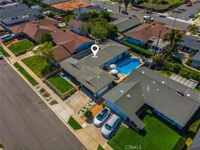 drone / aerial view featuring a residential view