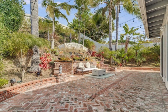 view of patio / terrace with a fenced backyard