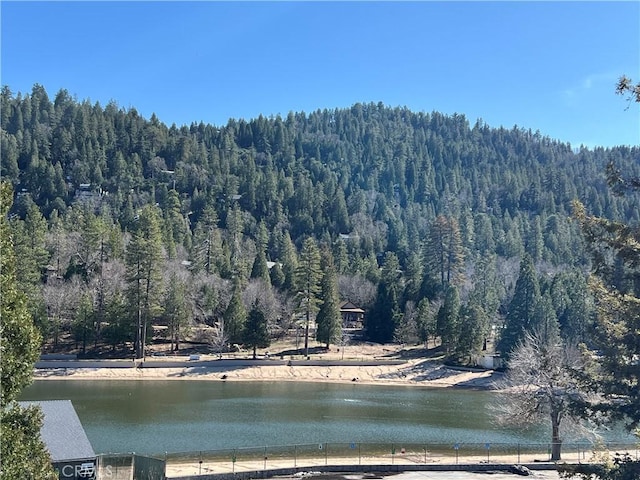 370 Weisshorn Dr, Crestline, CA 92325 - water view with fence and a forest view