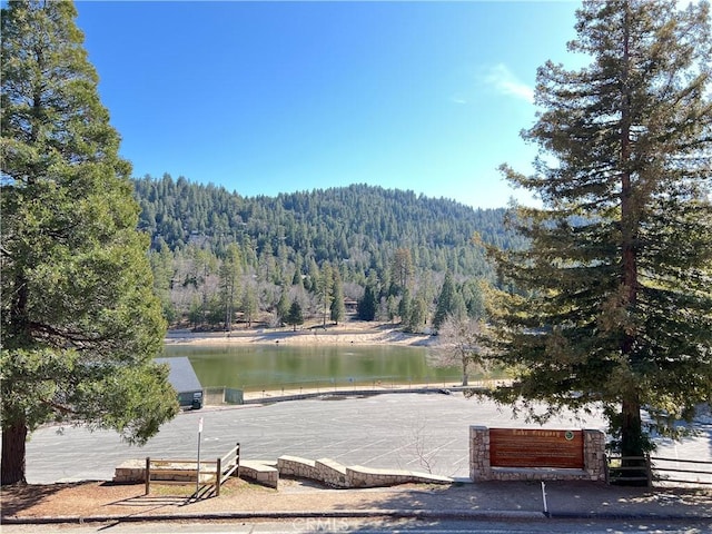 370 Weisshorn Dr, Crestline, CA 92325 - property view of water featuring a wooded view