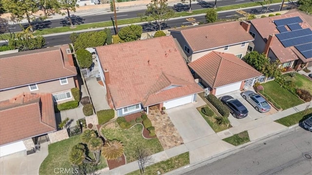 aerial view with a residential view