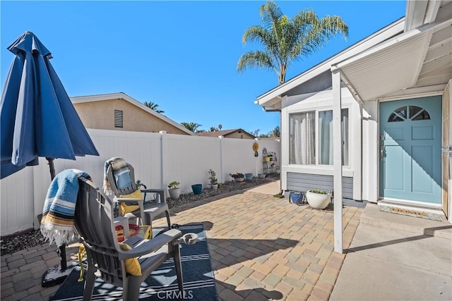 view of patio with a fenced backyard