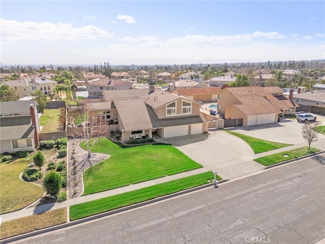 aerial view with a residential view