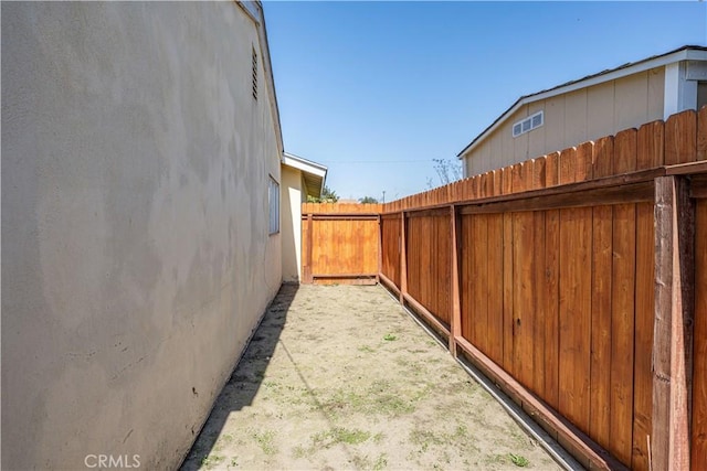 view of yard featuring fence