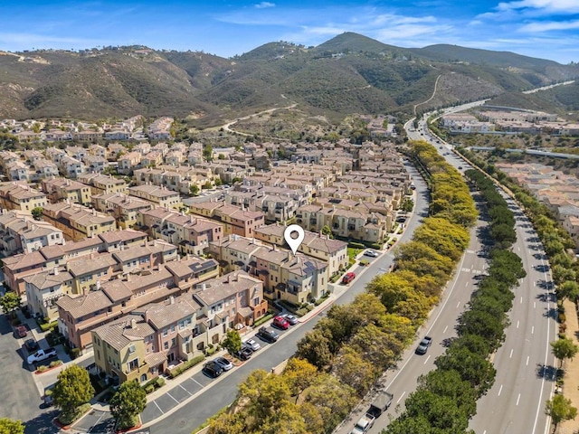 aerial view with a residential view and a mountain view