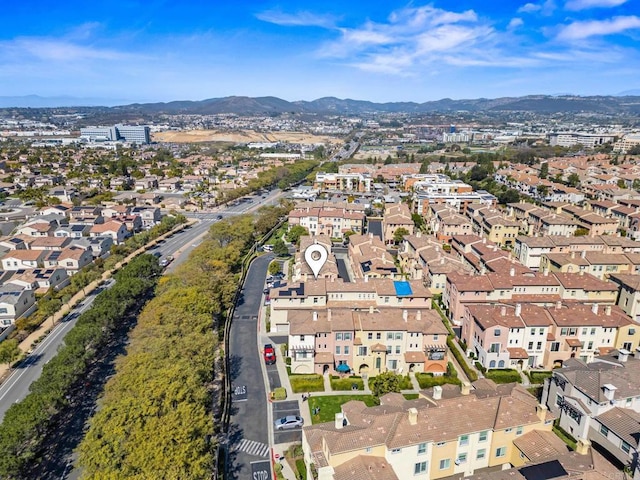 birds eye view of property featuring a residential view and a mountain view