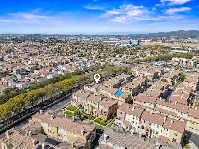 aerial view with a residential view and a mountain view