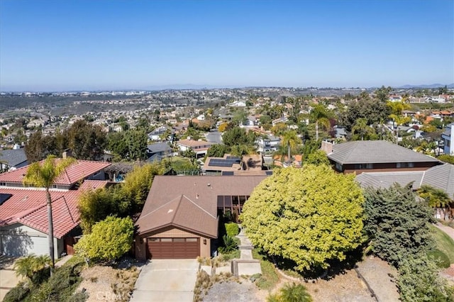 drone / aerial view with a residential view