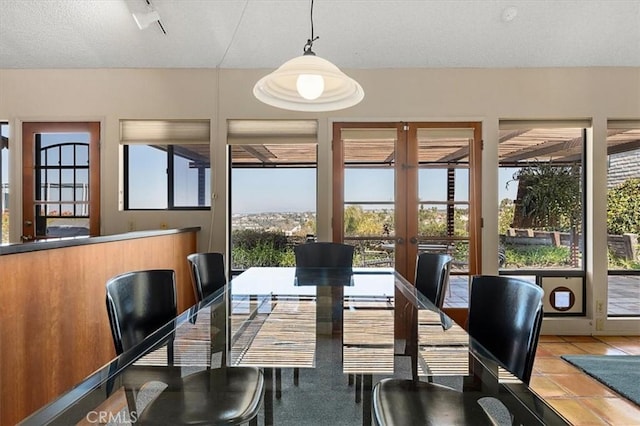 dining area featuring french doors