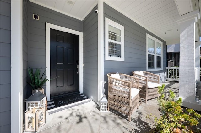property entrance with a porch