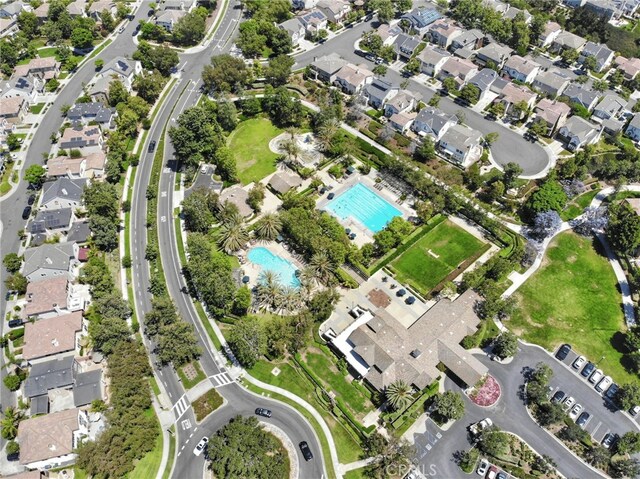 bird's eye view with a residential view
