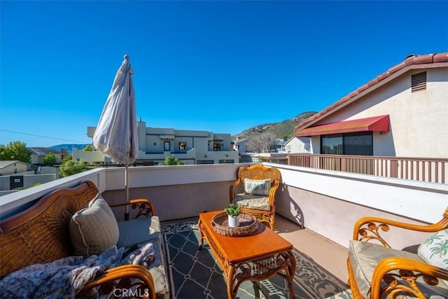 balcony with a mountain view