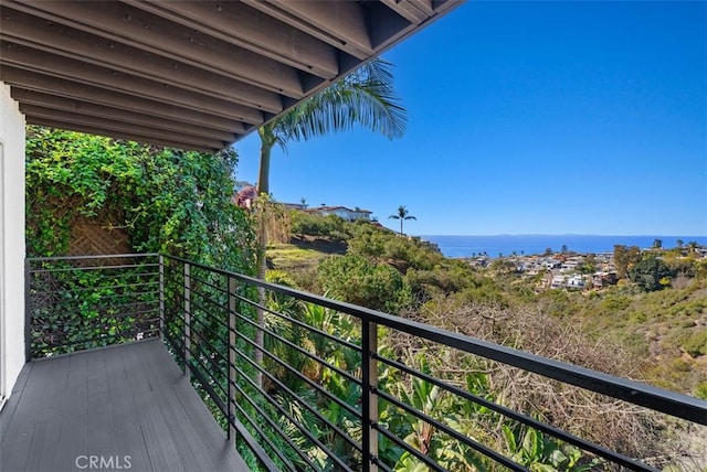 balcony with a water view