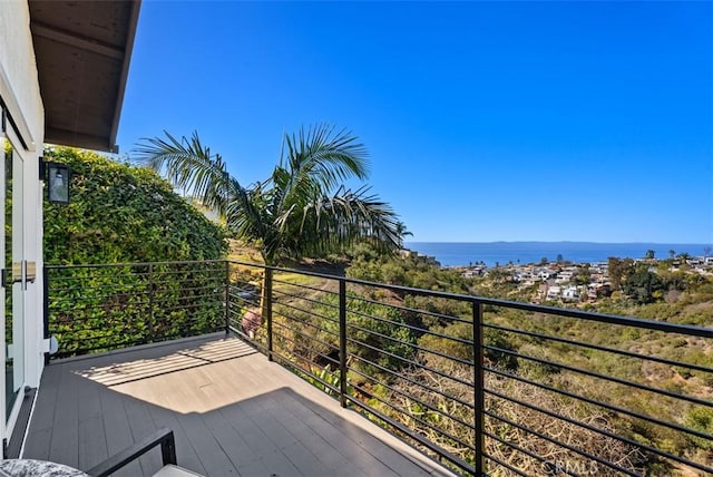 balcony with a water view