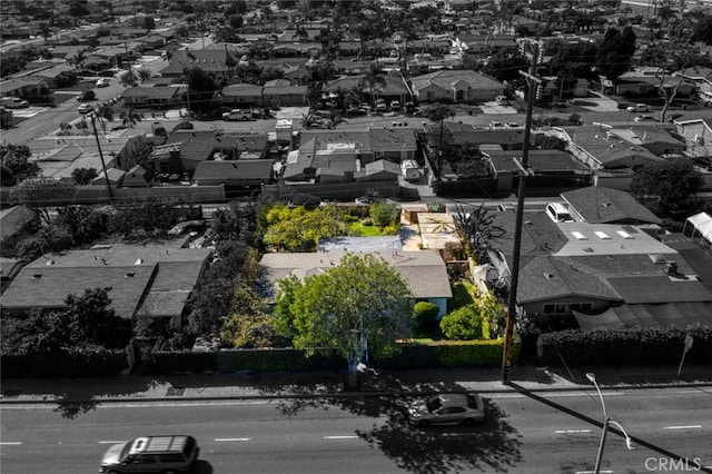 aerial view with a residential view