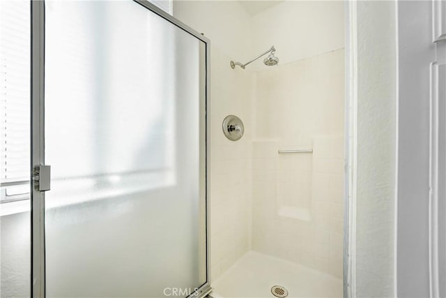 bathroom featuring a stall shower