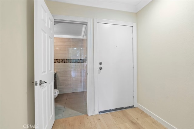 interior space featuring light wood-style floors