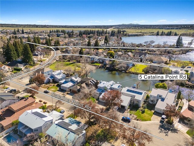 drone / aerial view with a residential view