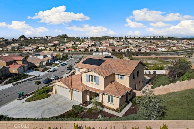 drone / aerial view with a residential view