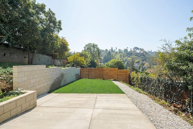 view of patio featuring a fenced backyard