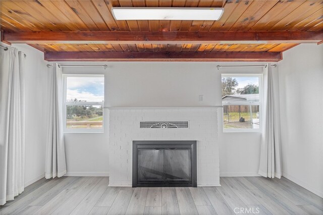 interior details with wood ceiling and beamed ceiling