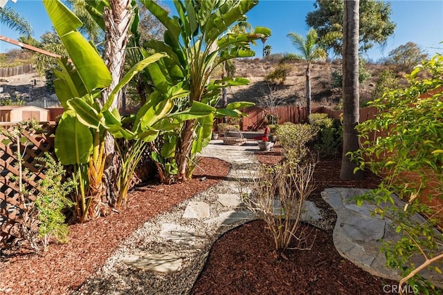 view of yard featuring fence