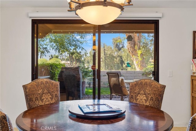 view of dining area