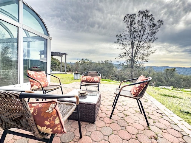 view of patio / terrace with an outdoor living space