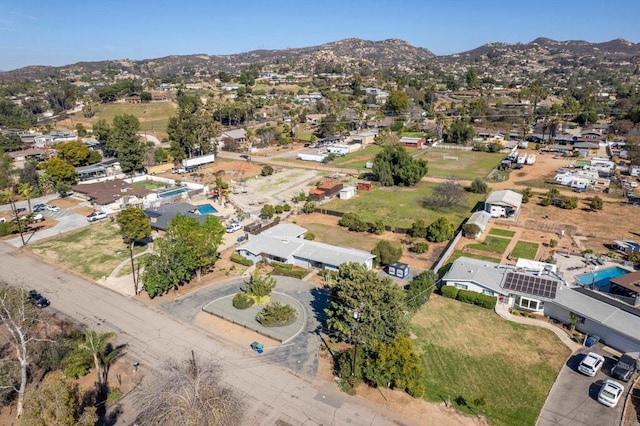 aerial view with a mountain view