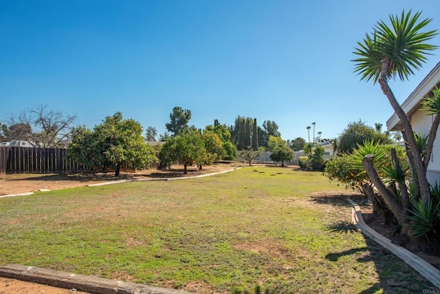 view of yard with fence