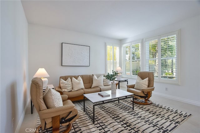 living room with baseboards