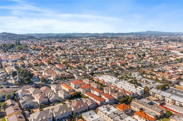 aerial view with a residential view