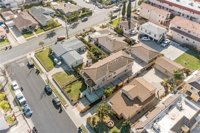 aerial view with a residential view
