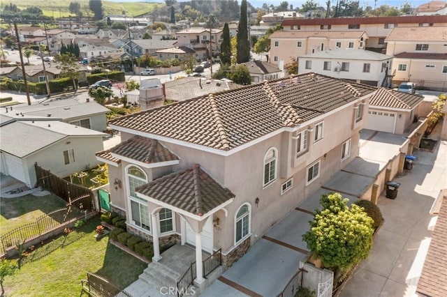 aerial view featuring a residential view