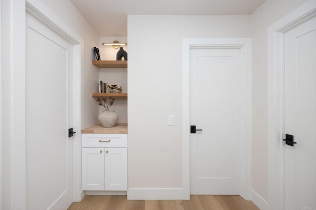 interior space with light wood finished floors