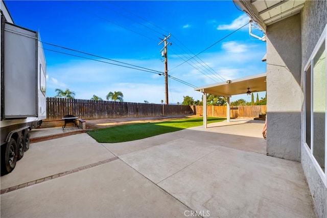 view of patio with a fenced backyard