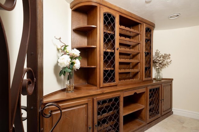 wine cellar with baseboards