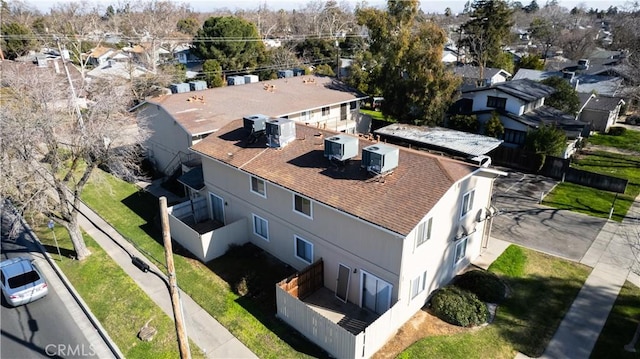 birds eye view of property with a residential view